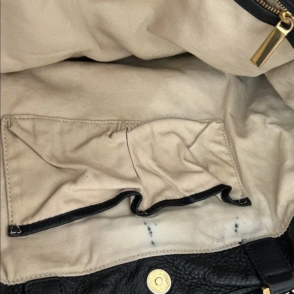 Tory Burch Black Pebbled Leather Maisey Shopper Tote